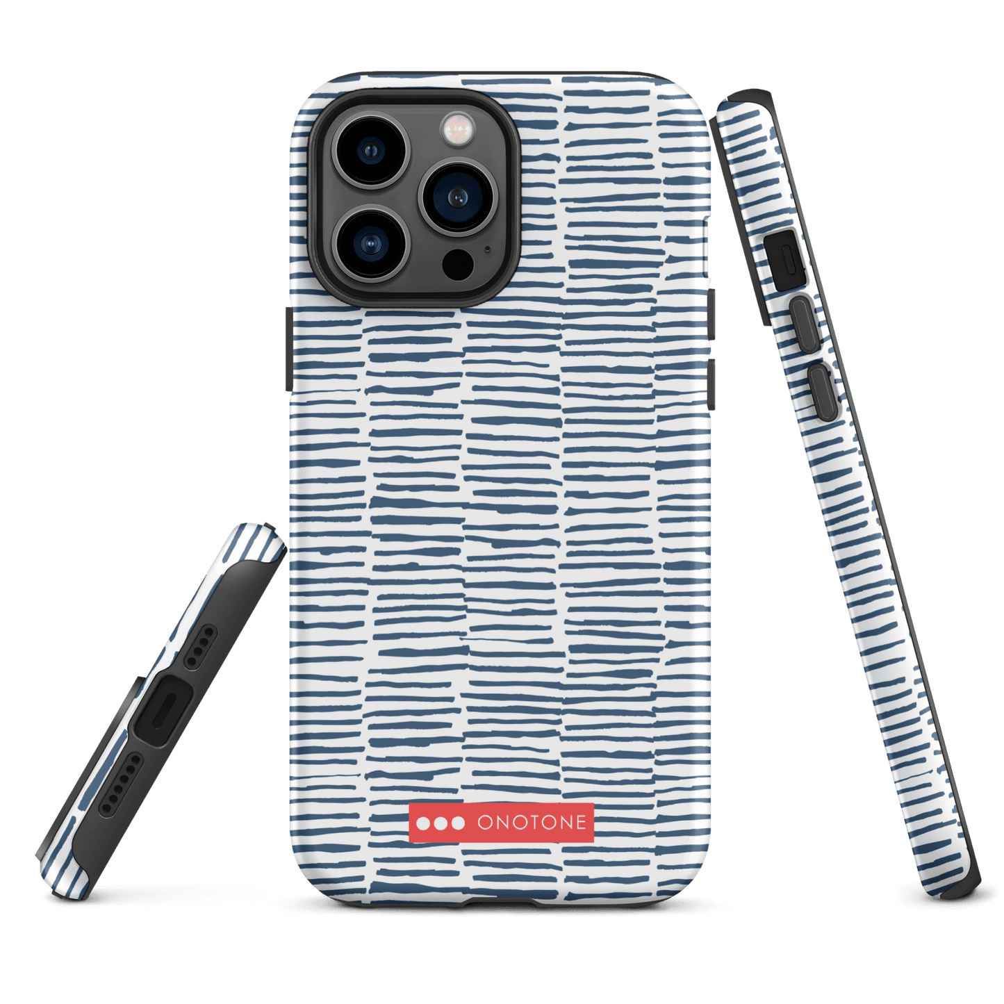 Japanese design indigo iPhone® Case with blue lines (IND-029)