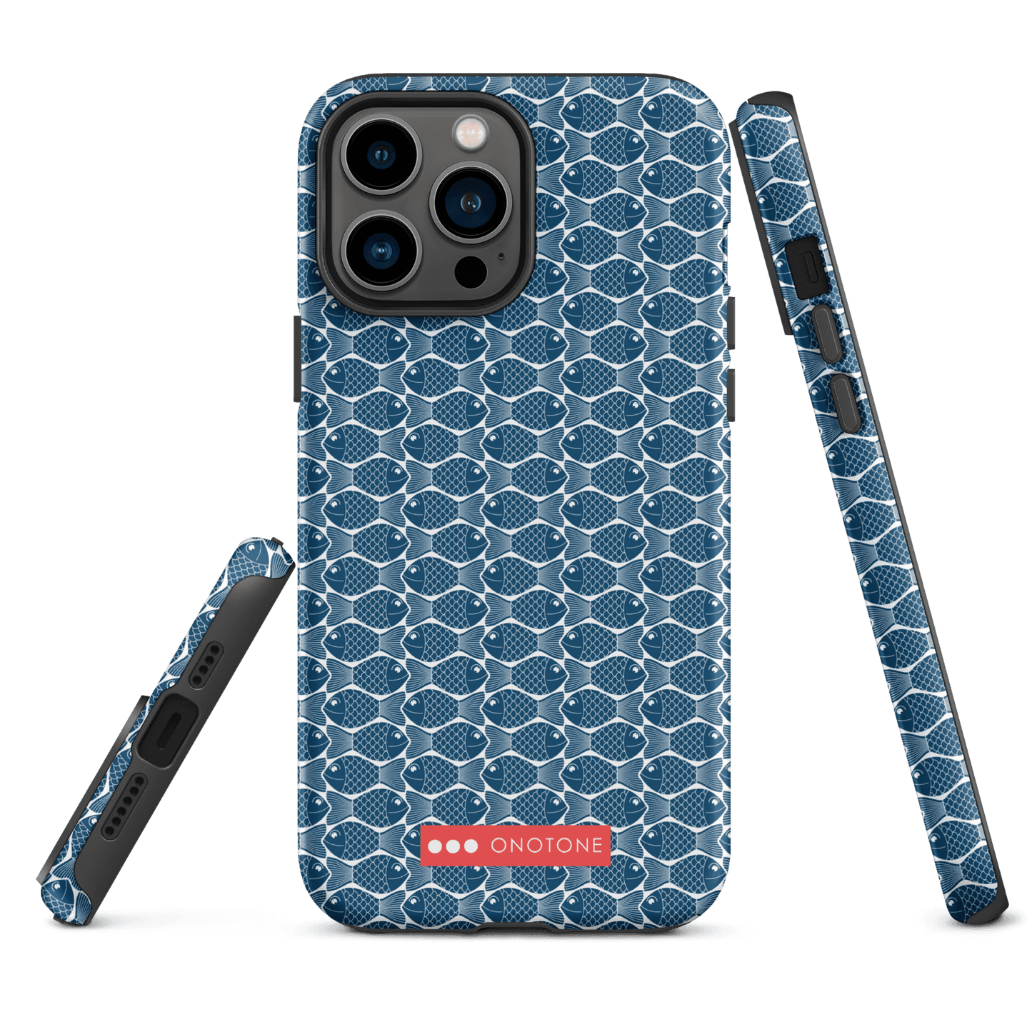 Japanese iPhone® Case with traditional Indigo fish patterns (IND-048)