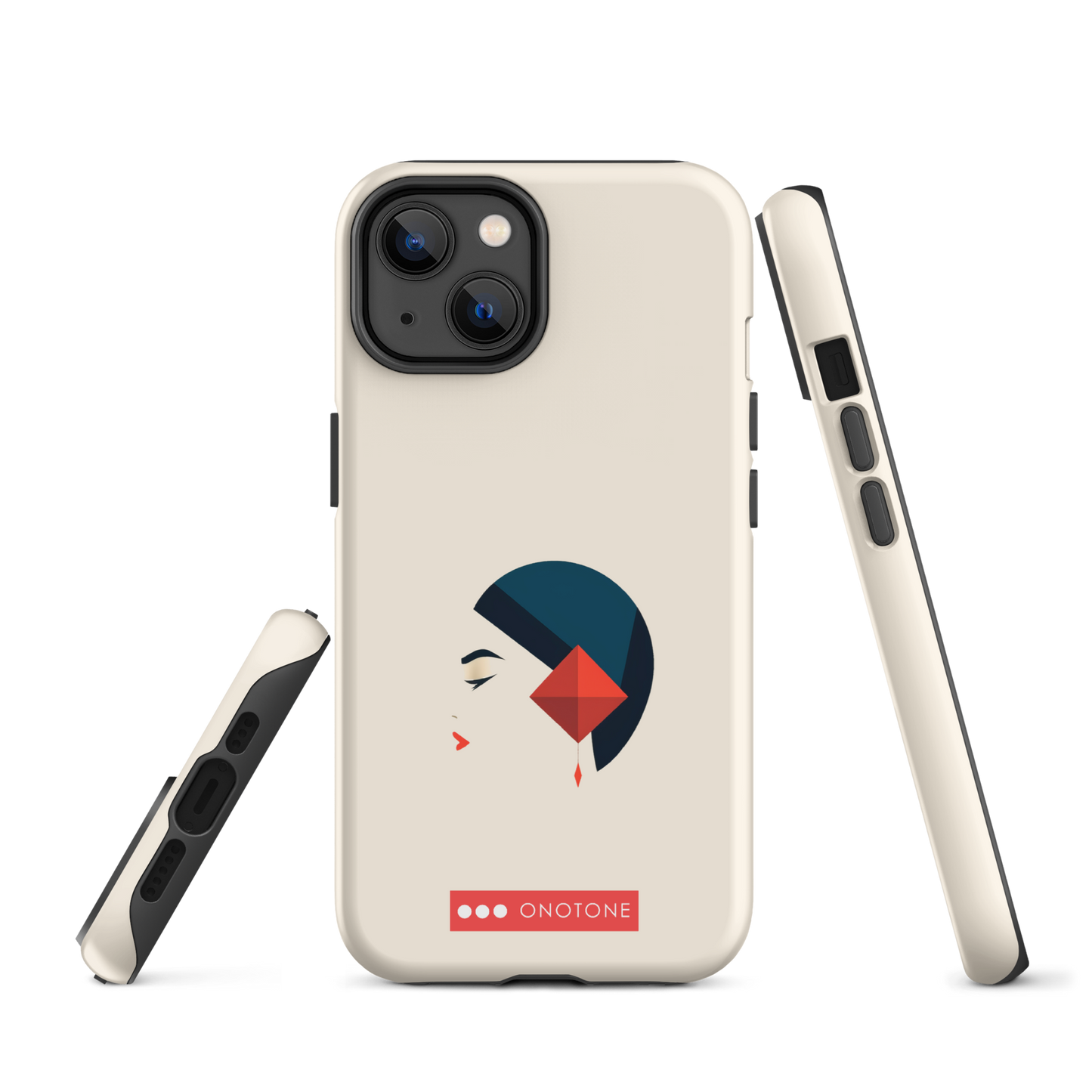 Dual Layer white modern iPhone® Case
