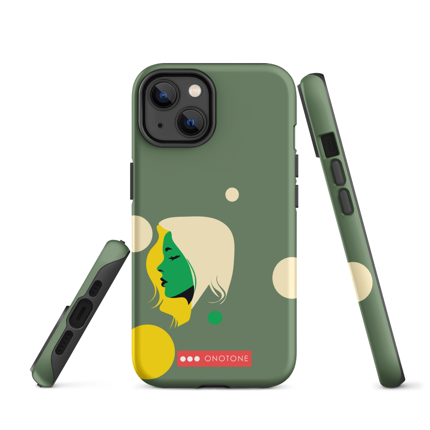 Dual Layer green modern iPhone® Case