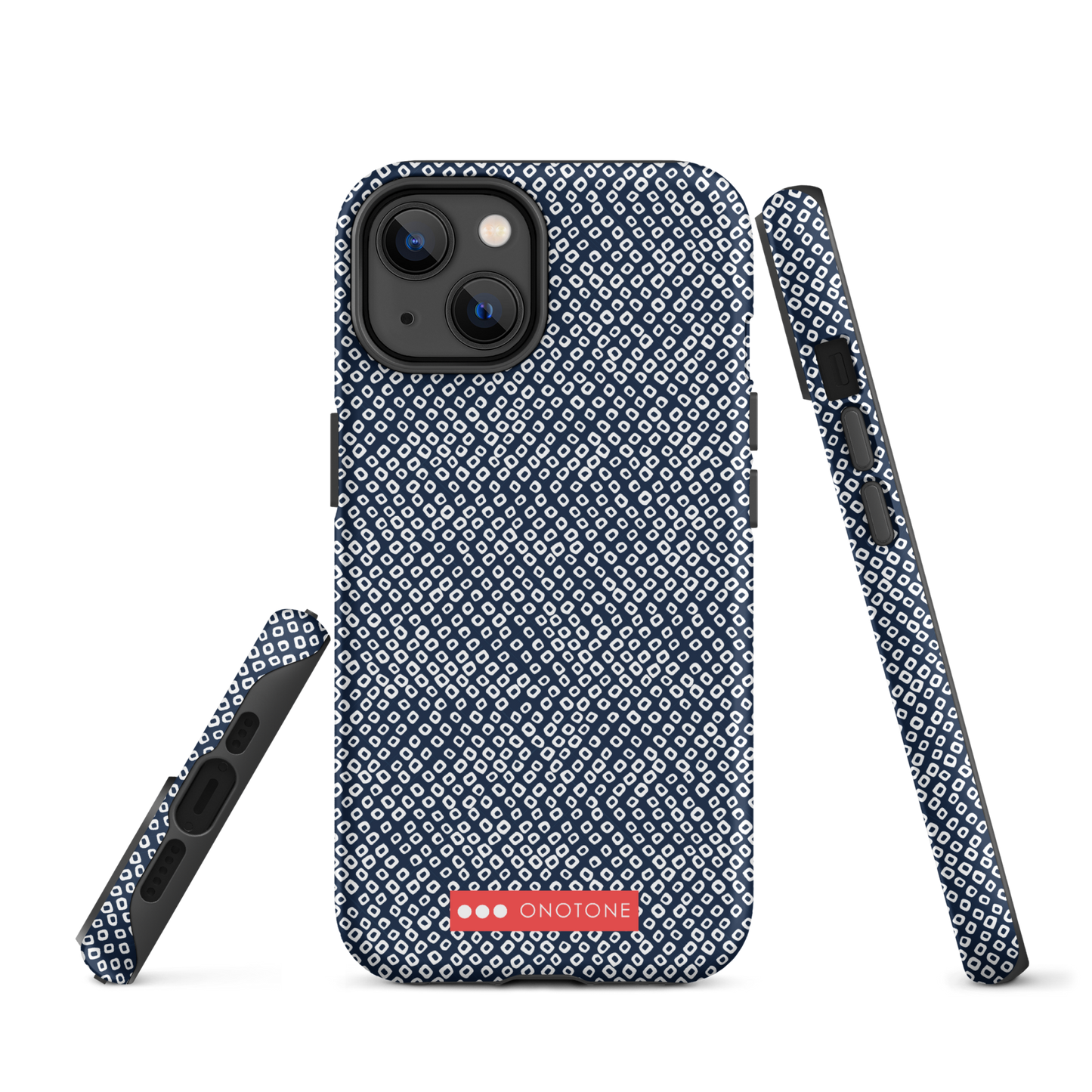 Japanese design indigo iPhone® Case with dotted patterns