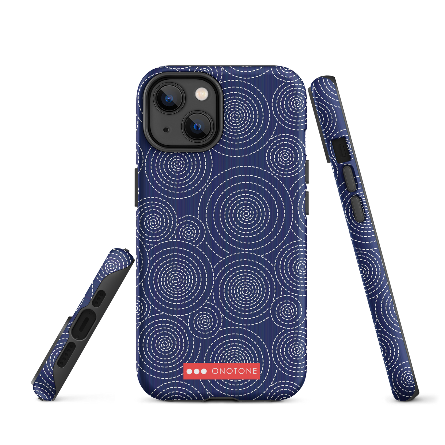 Japanese design indigo iPhone® Case with circular patterns
