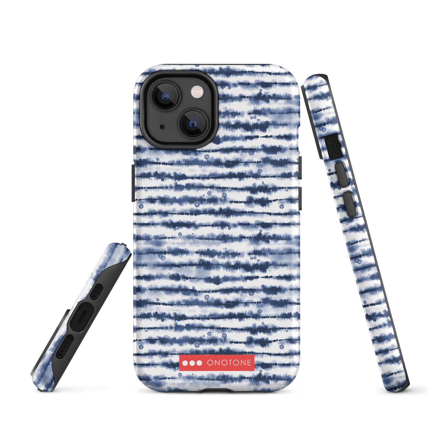 Japanese design indigo iPhone® Case with hand drawn patterns (IND-002)