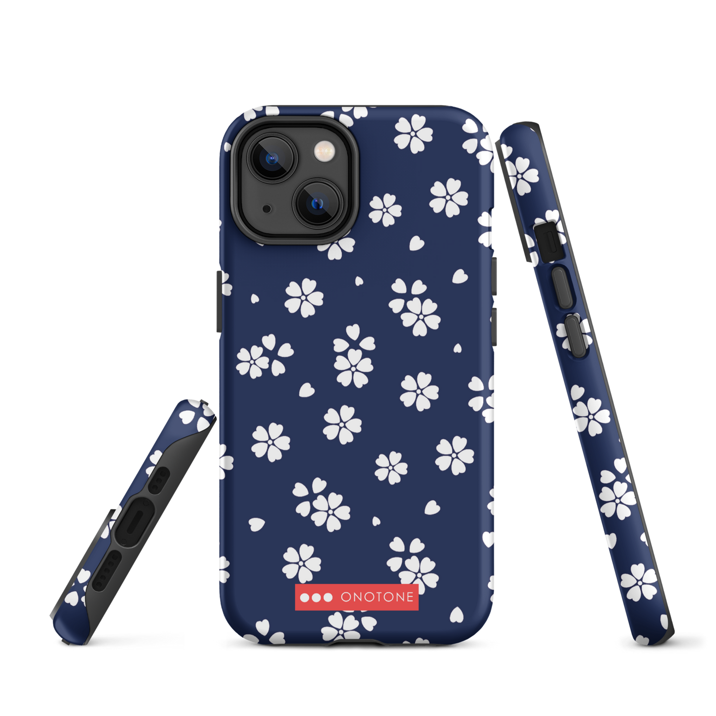 Japanese design indigo iPhone® Case with blue sakura patterns