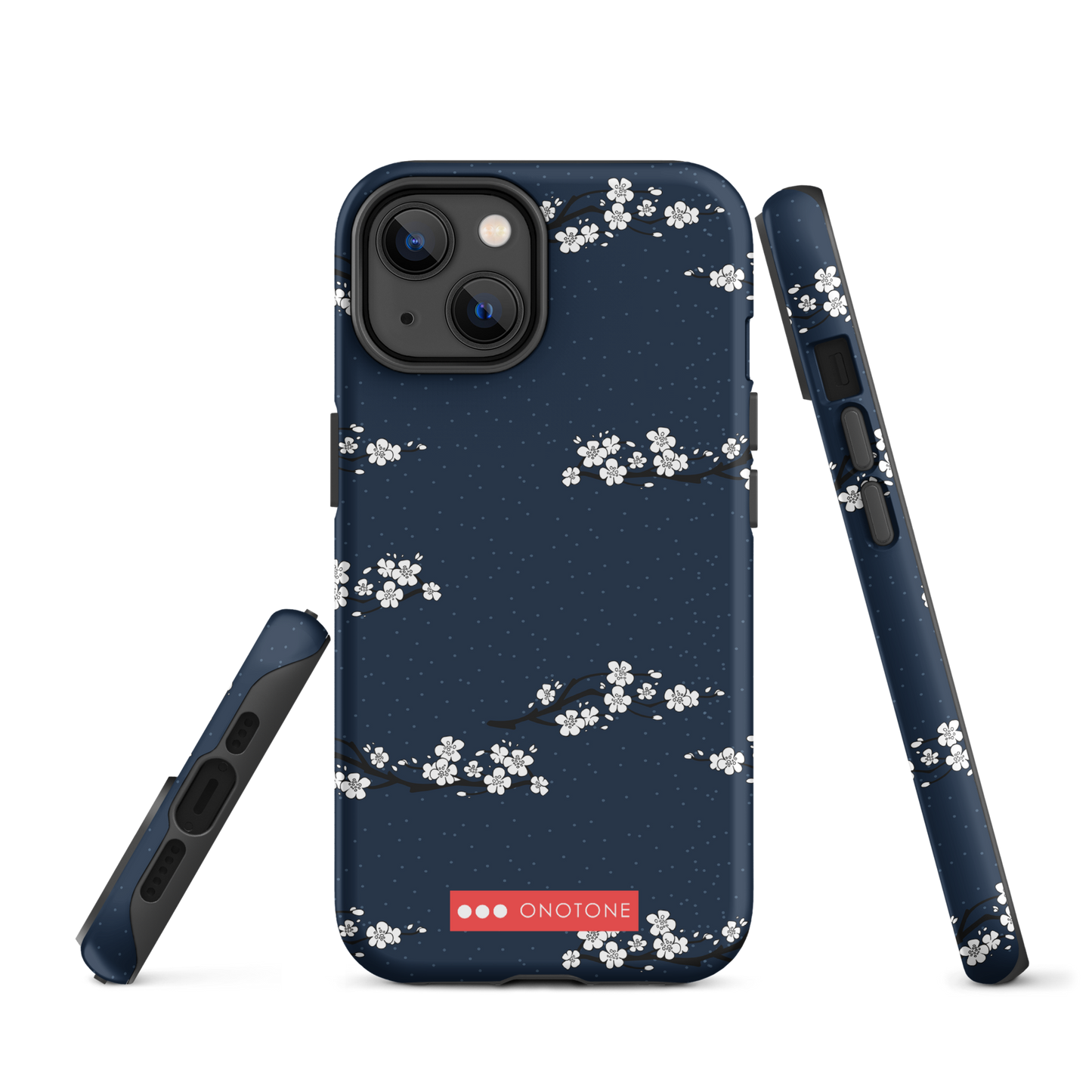 Japanese design indigo iPhone® Case with cherry blossoms