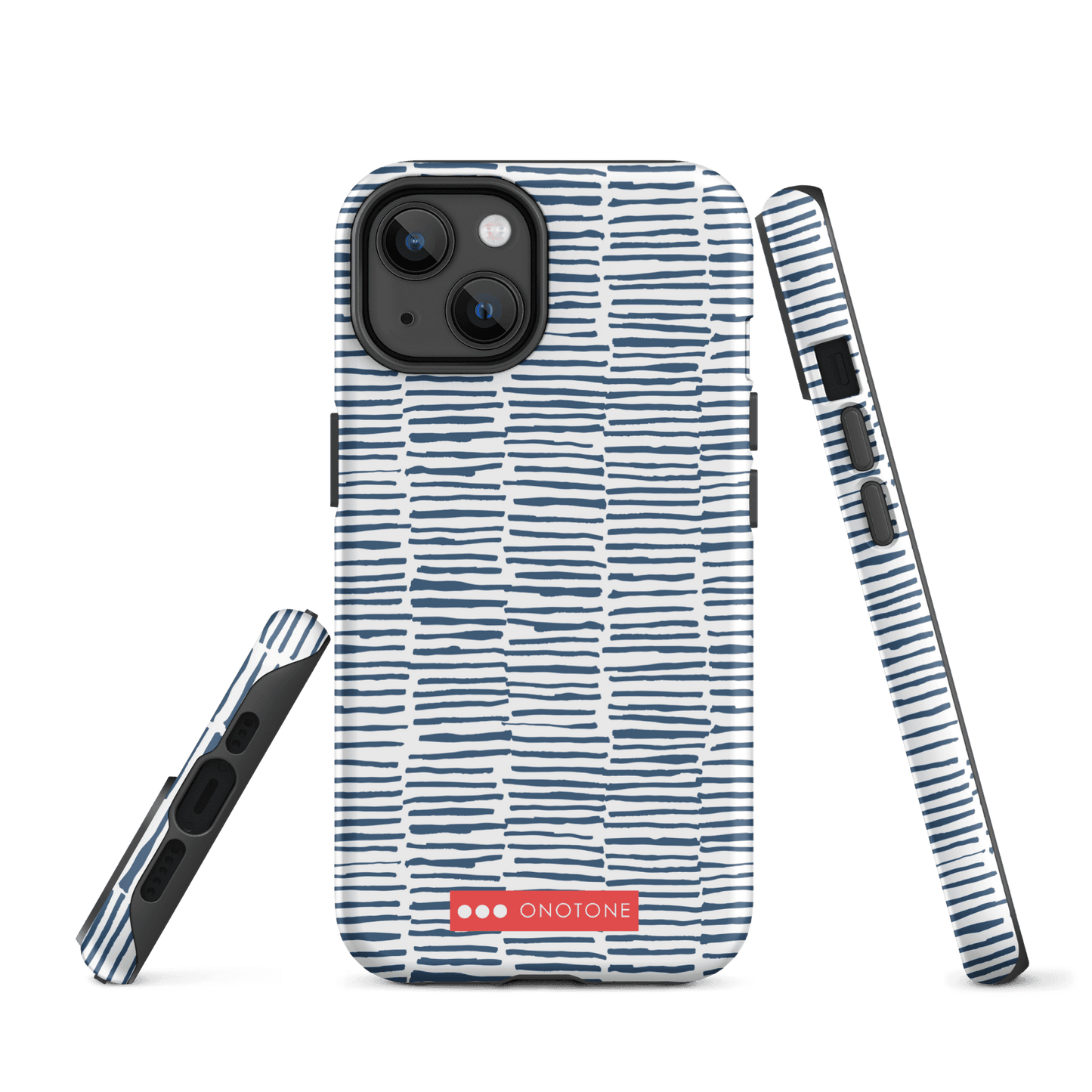Japanese design indigo iPhone® Case with blue lines (IND-029)