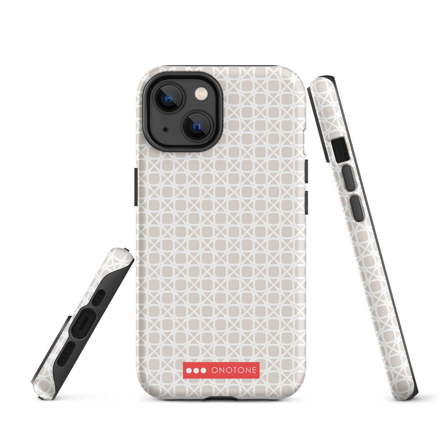 Japanese design indigo iPhone® Case with gray patterns