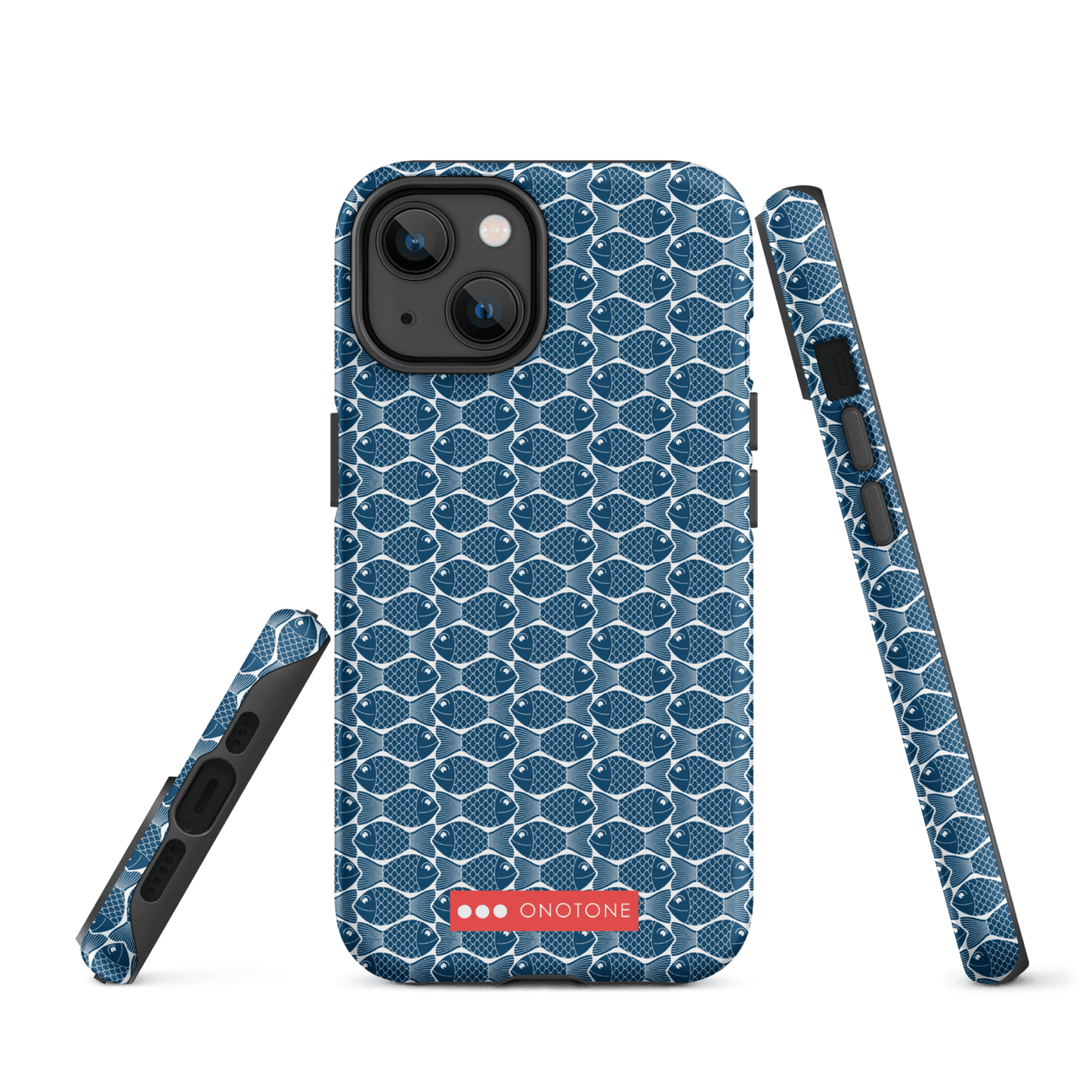 Japanese iPhone® Case with traditional Indigo fish patterns (IND-048)