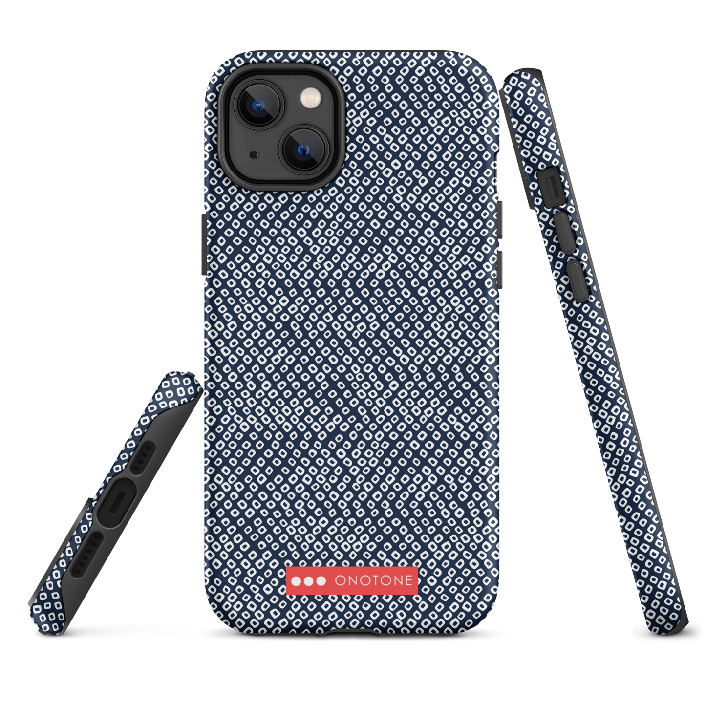 Japanese design indigo iPhone® Case with dotted patterns