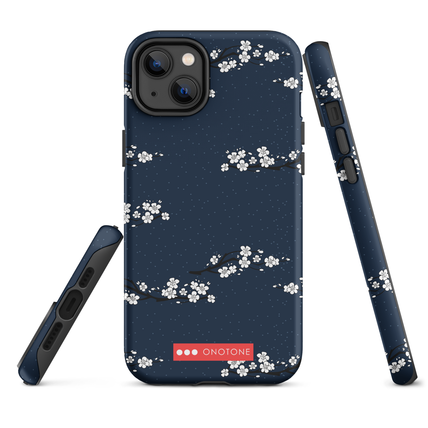 Japanese design indigo iPhone® Case with cherry blossoms
