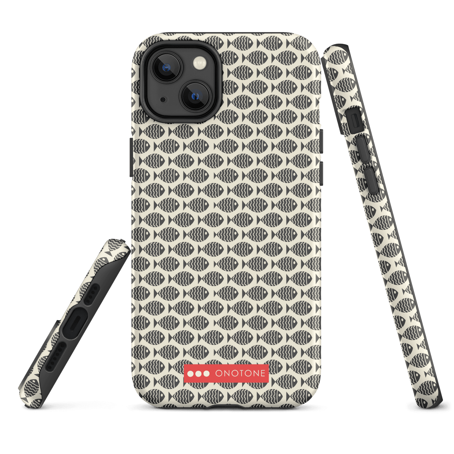 Japanese design indigo iPhone® Case with fish patterns (IND-022)