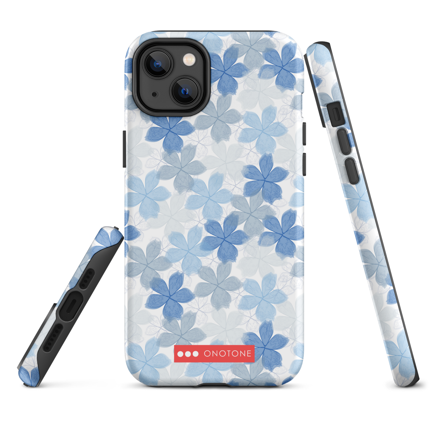 Japanese design indigo iPhone® Case with floral patterns