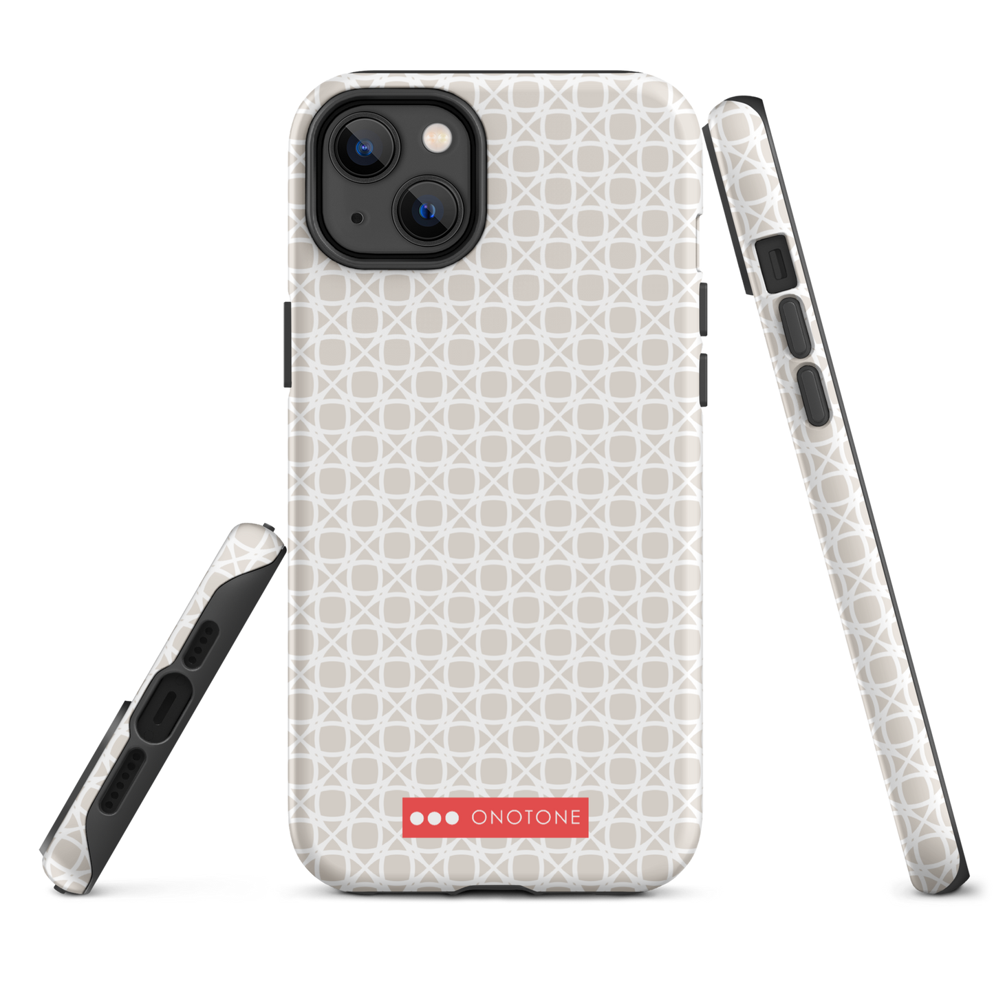 Japanese design indigo iPhone® Case with gray patterns