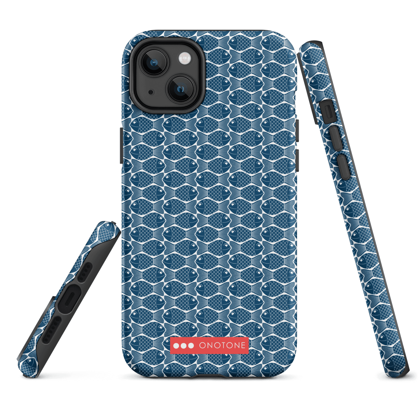 Japanese iPhone® Case with traditional Indigo fish patterns (IND-048)