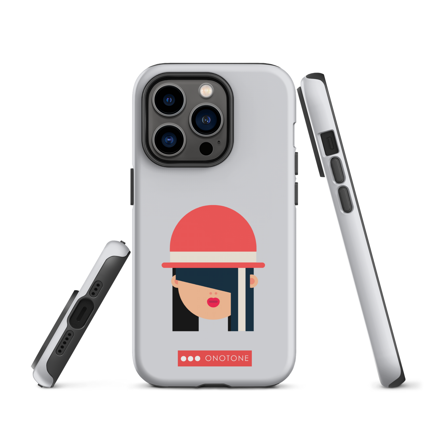 Dual Layer white modern iPhone® Case