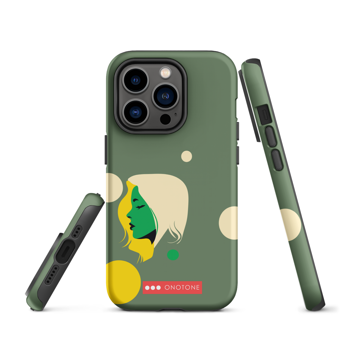Dual Layer green modern iPhone® Case