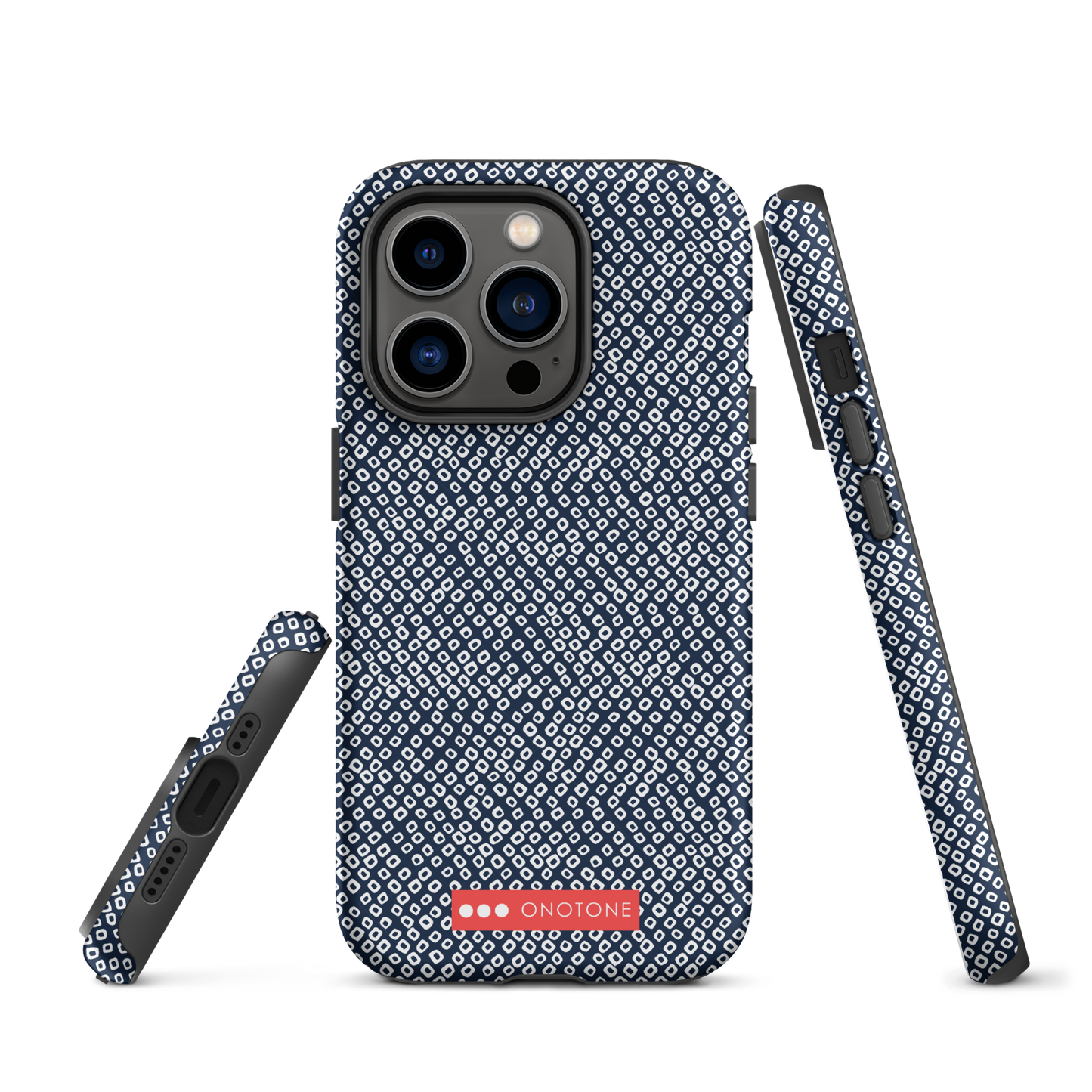 Japanese design indigo iPhone® Case with dotted patterns