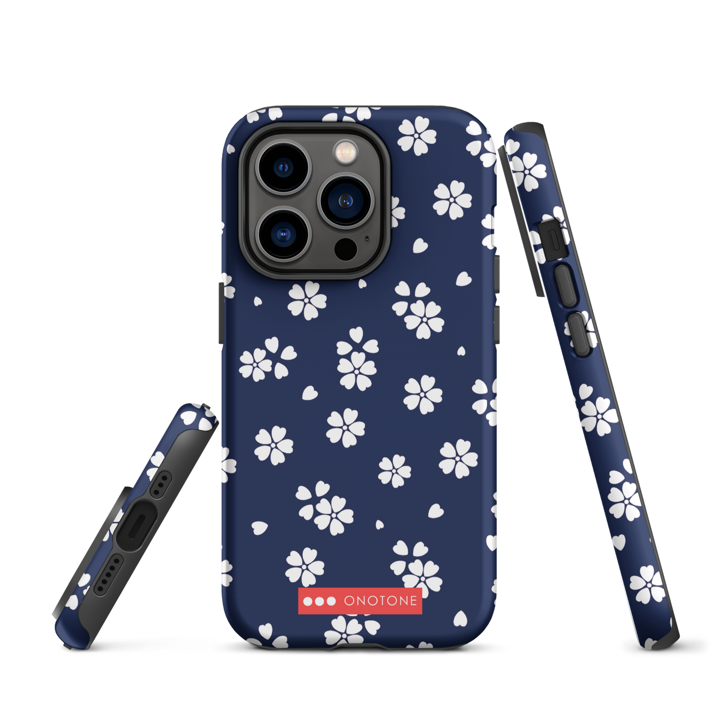 Japanese design indigo iPhone® Case with blue sakura patterns