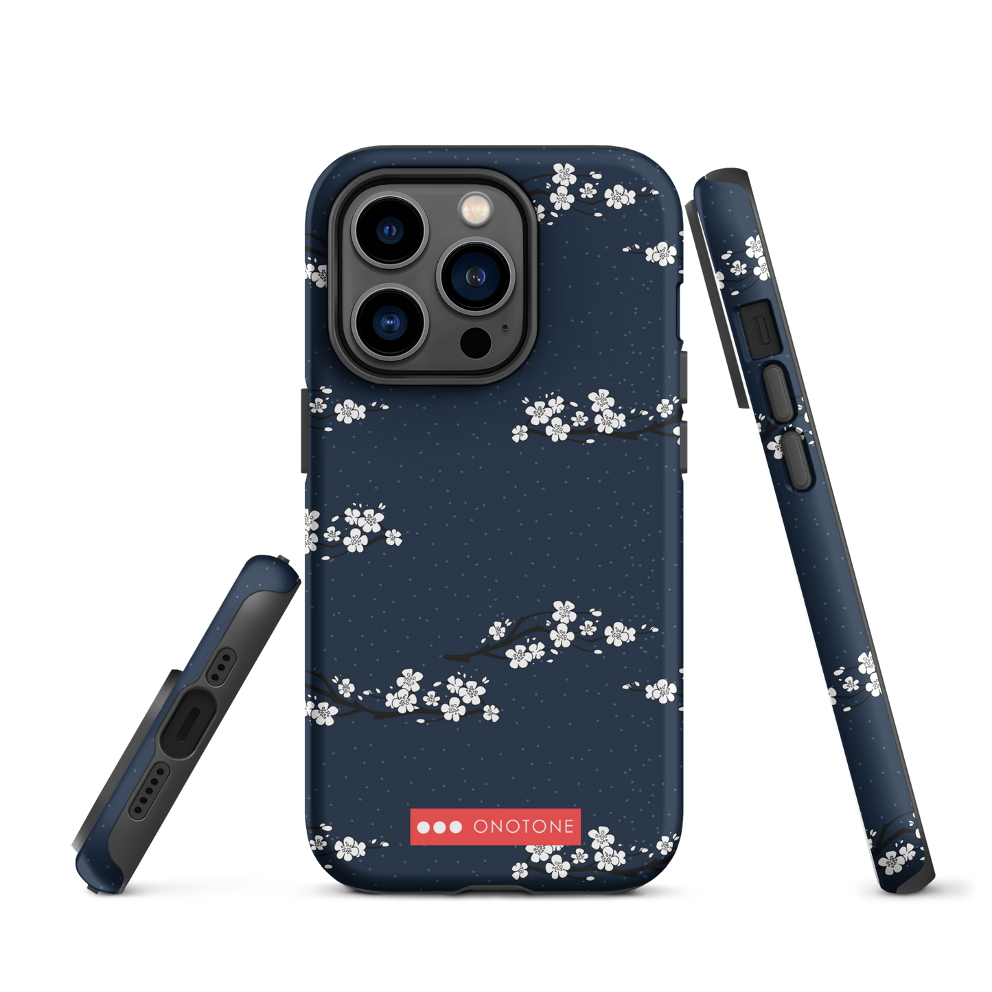 Japanese design indigo iPhone® Case with cherry blossoms