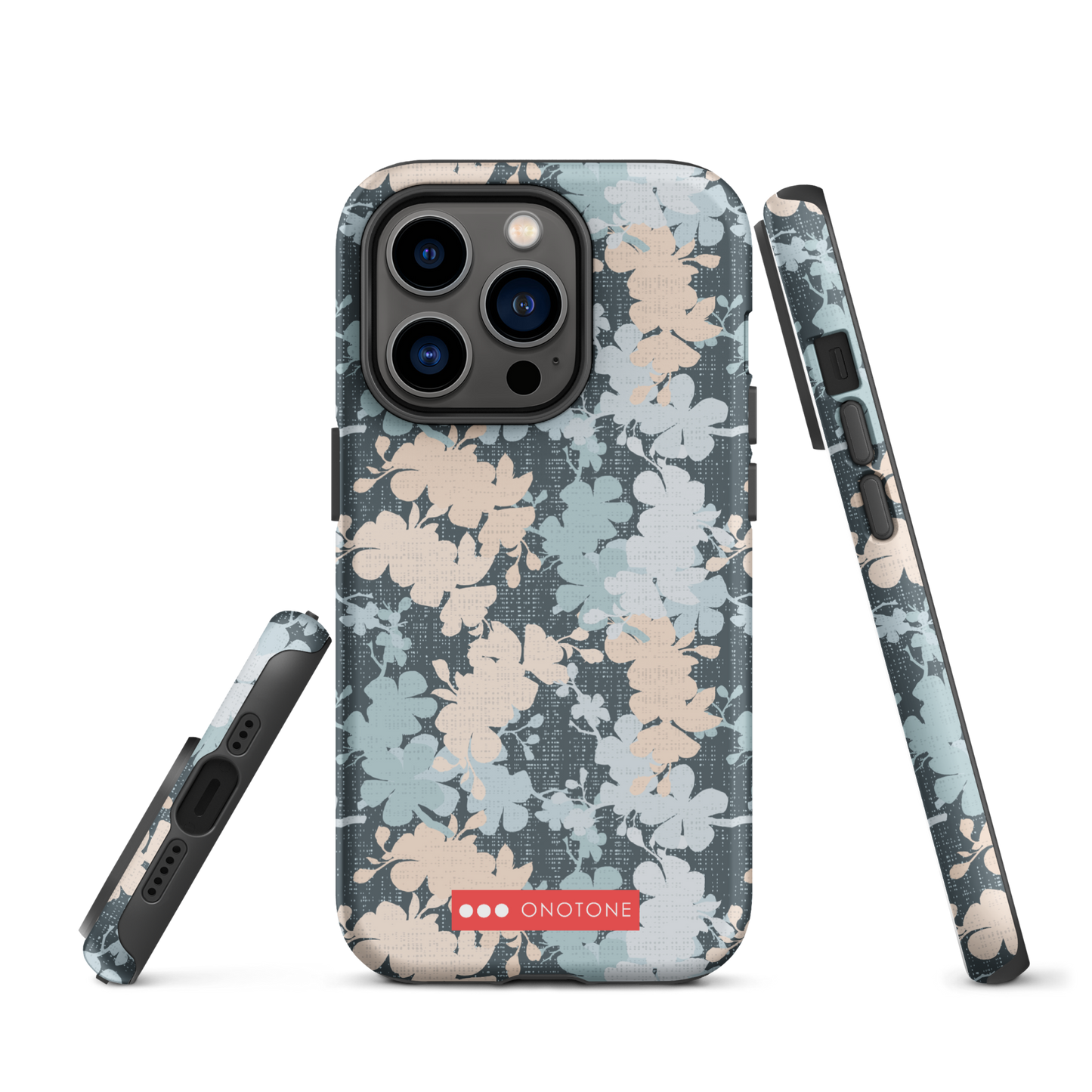Japanese design indigo iPhone® Case with sakura flower patterns