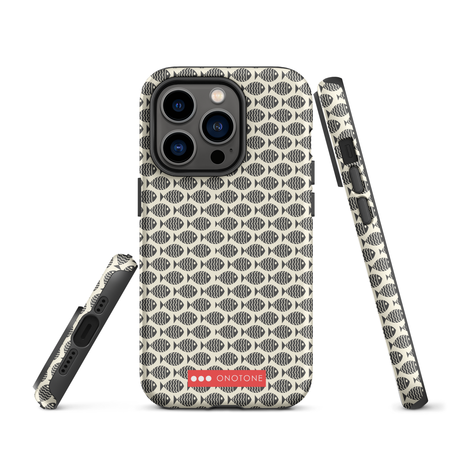 Japanese design indigo iPhone® Case with fish patterns