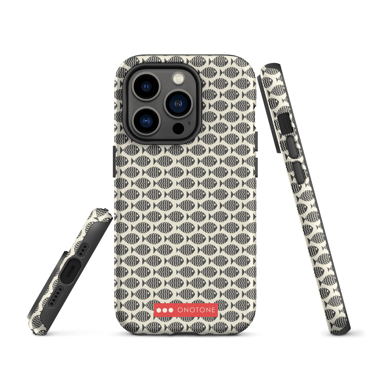 Japanese design indigo iPhone® Case with fish patterns (IND-022)