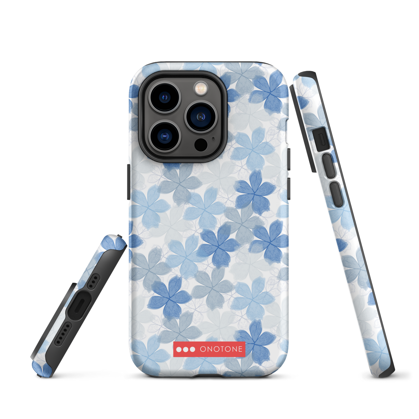 Japanese design indigo iPhone® Case with floral patterns