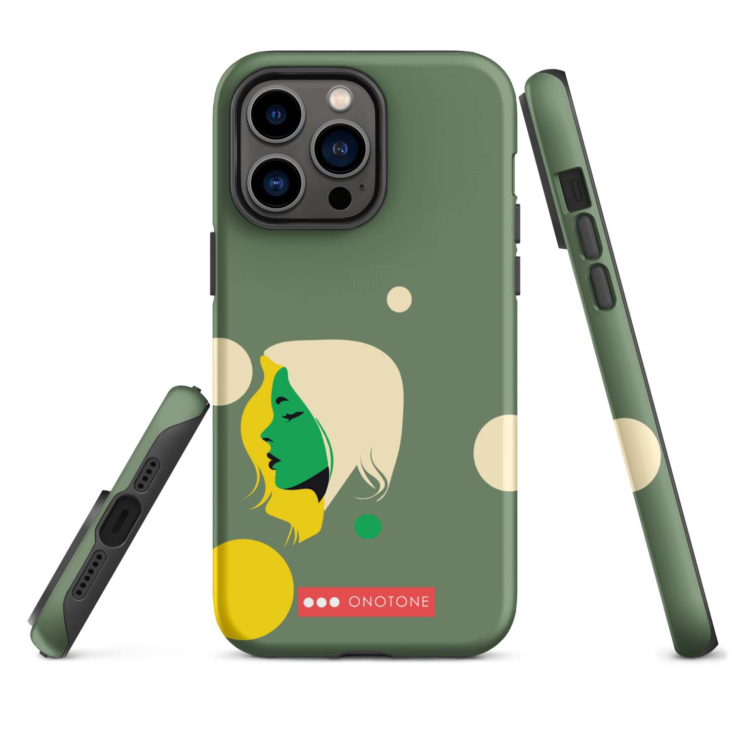 Dual Layer green modern iPhone® Case