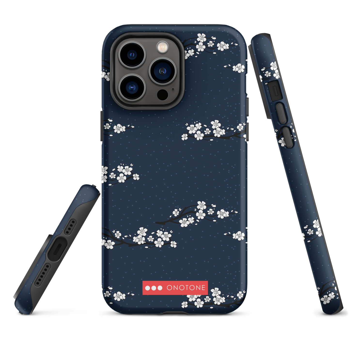 Japanese design indigo iPhone® Case with cherry blossoms