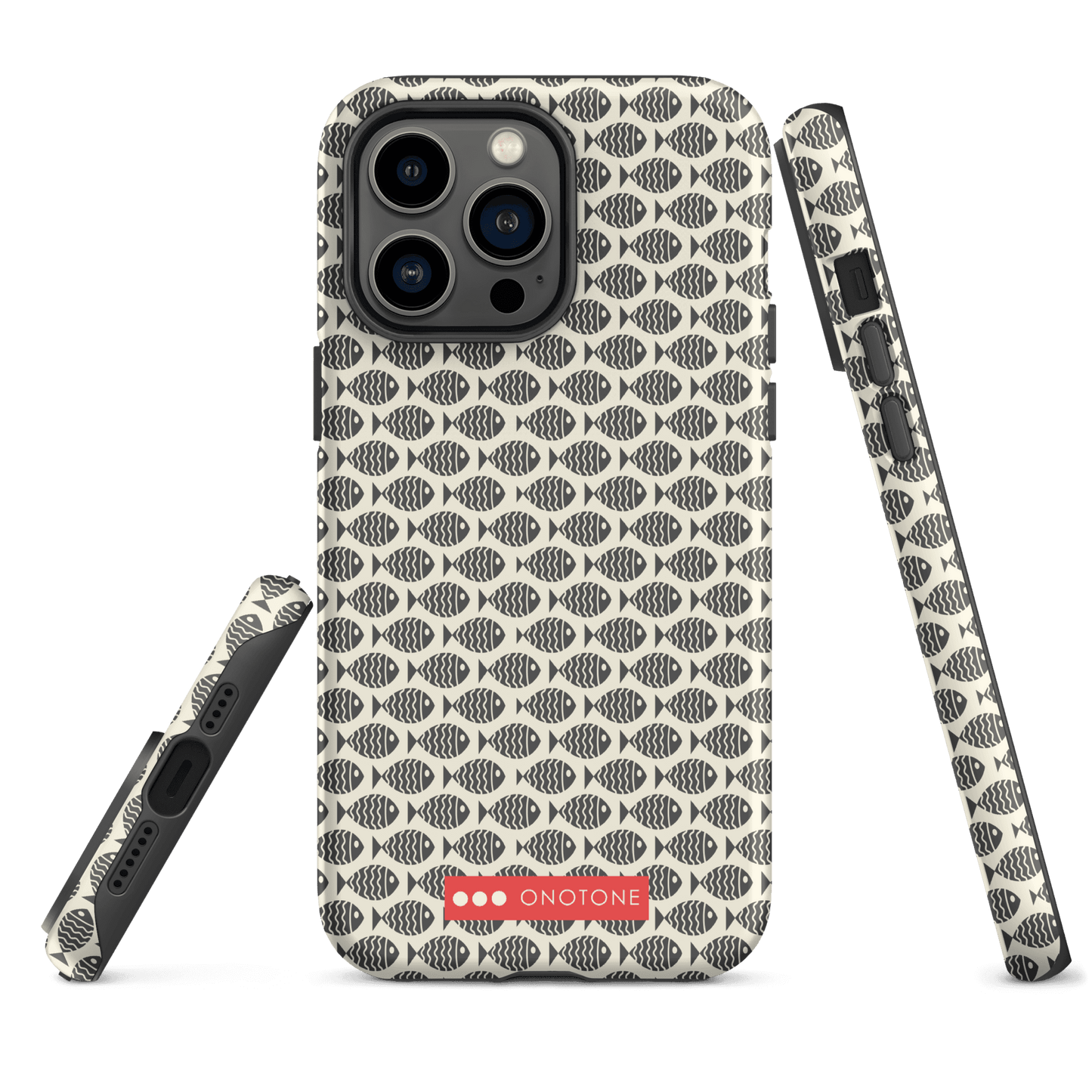 Japanese design indigo iPhone® Case with fish patterns (IND-022)