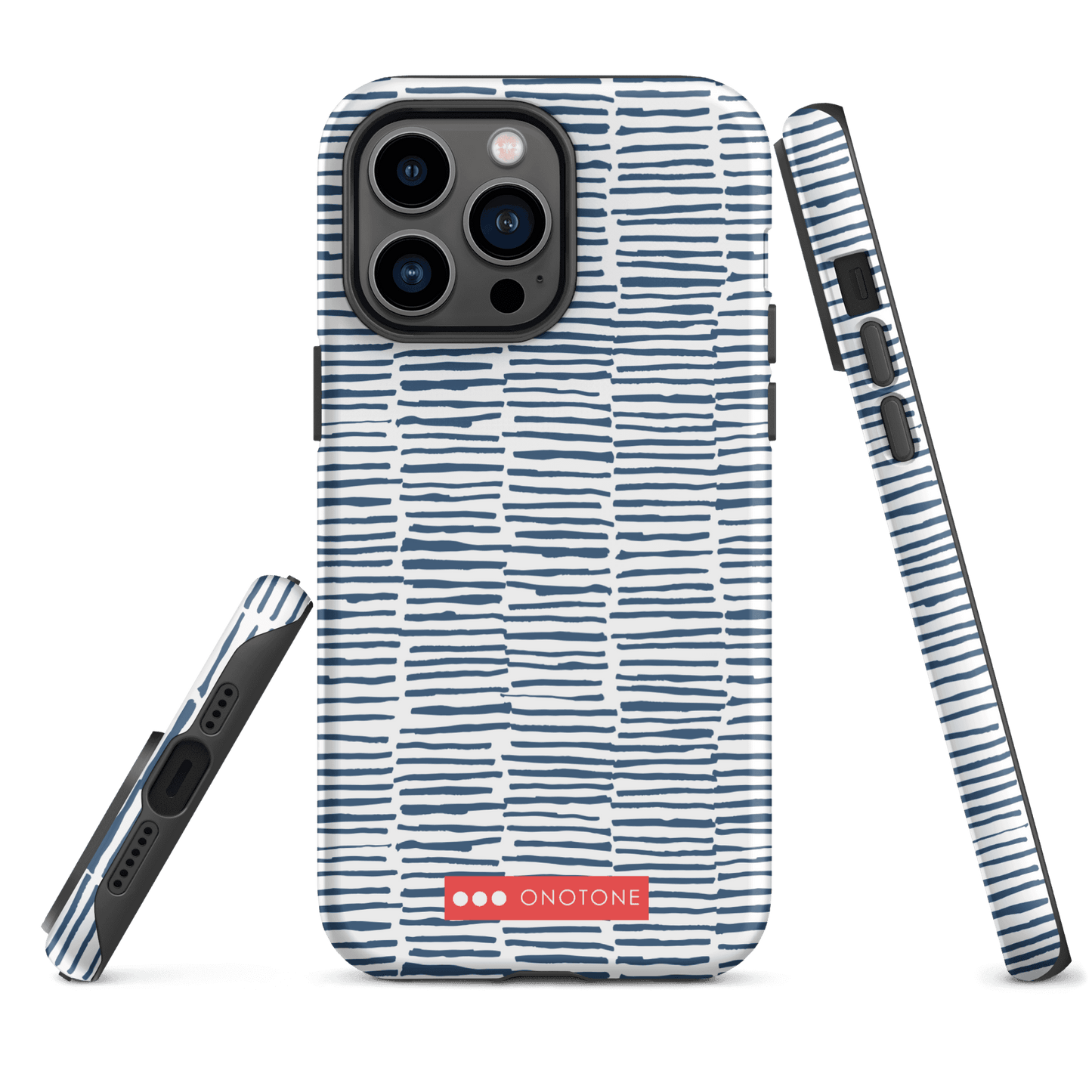 Japanese design indigo iPhone® Case with blue lines (IND-029)