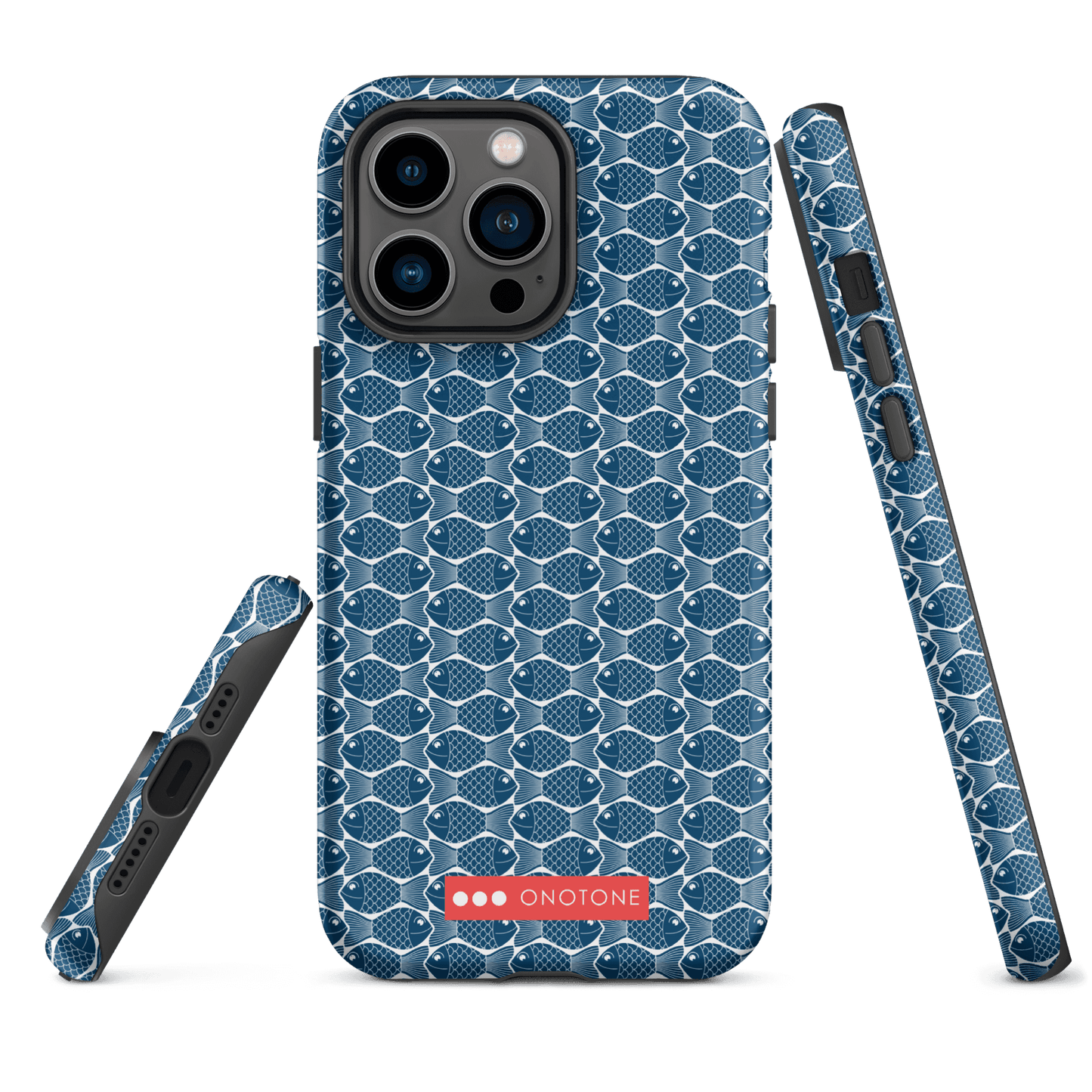 Japanese iPhone® Case with traditional Indigo fish patterns (IND-048)