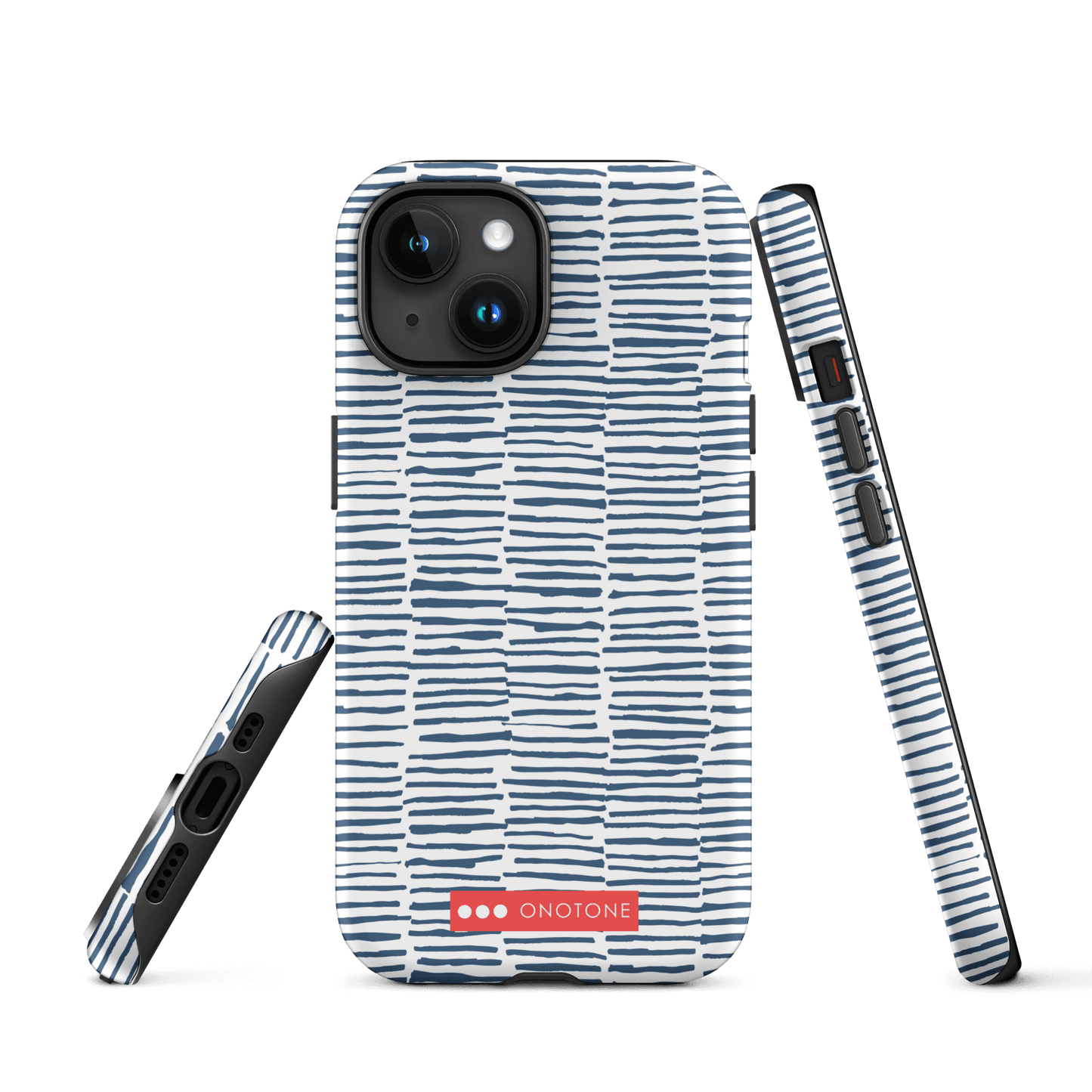 Japanese design indigo iPhone® Case with blue lines (IND-029)