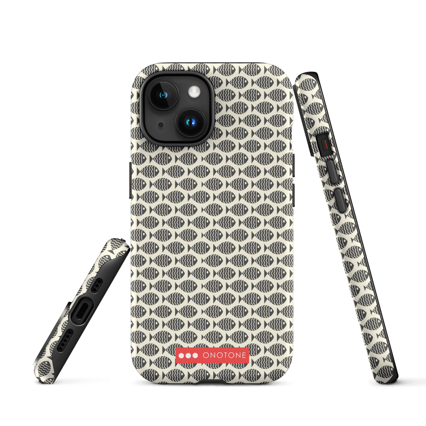 Japanese design indigo iPhone® Case with fish patterns (IND-022)
