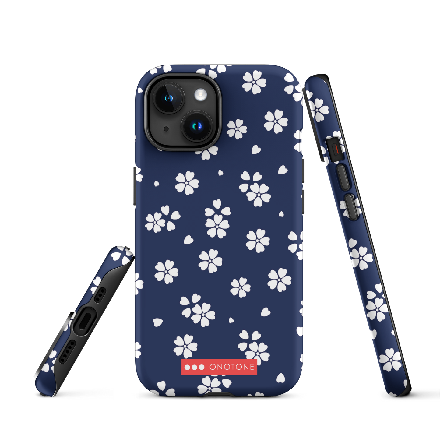 Japanese design indigo iPhone® Case with blue sakura patterns