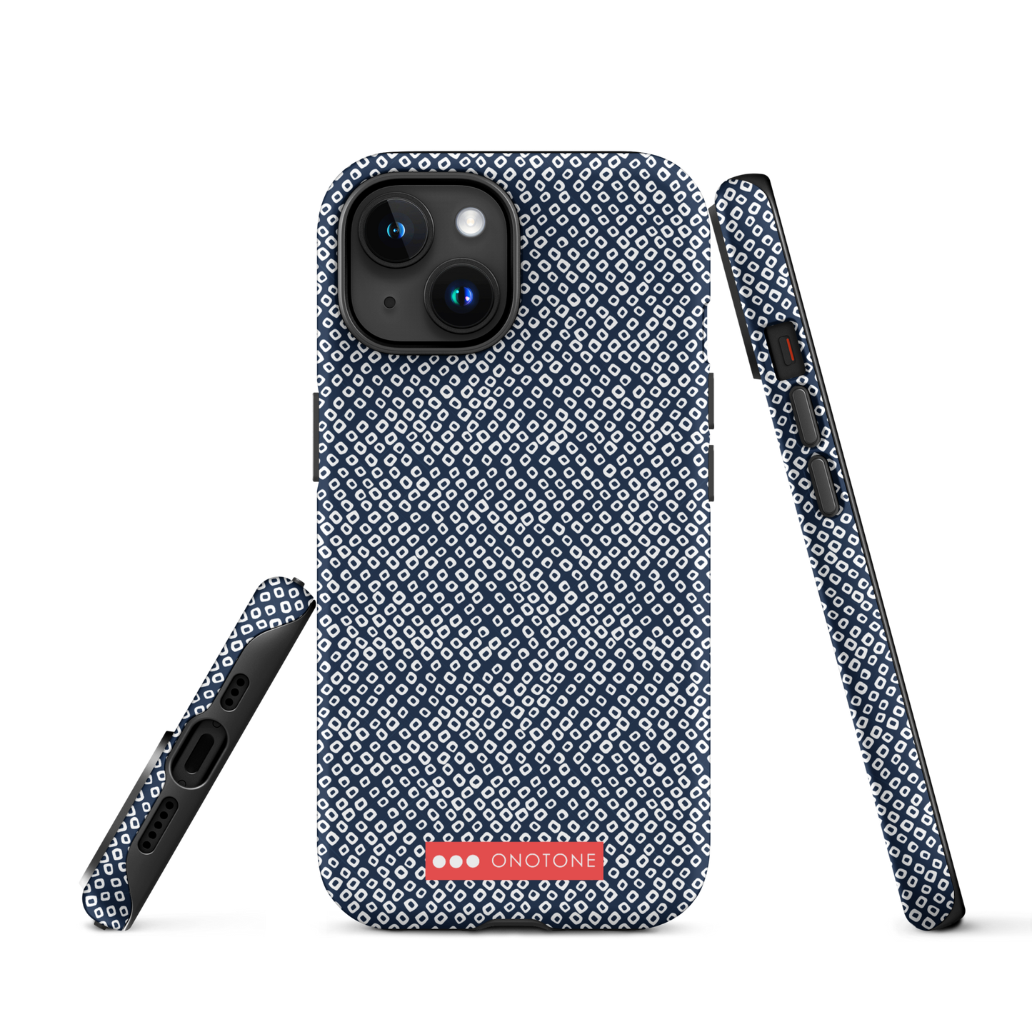 Japanese design indigo iPhone® Case with dotted patterns