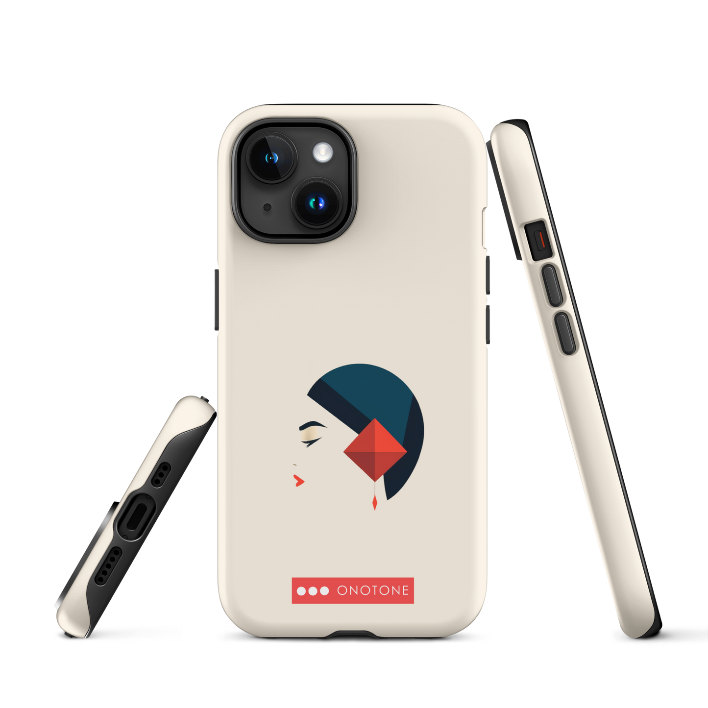 Dual Layer white modern iPhone® Case