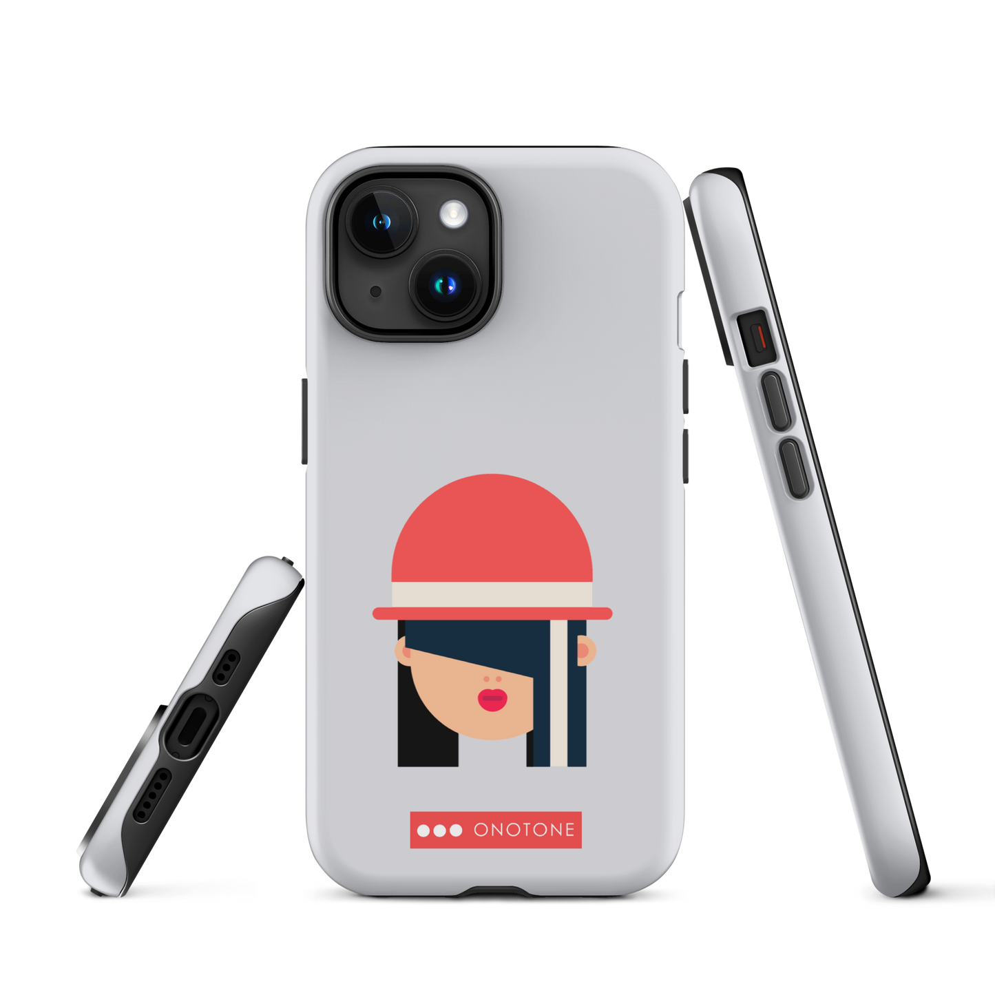 Dual Layer white modern iPhone® Case