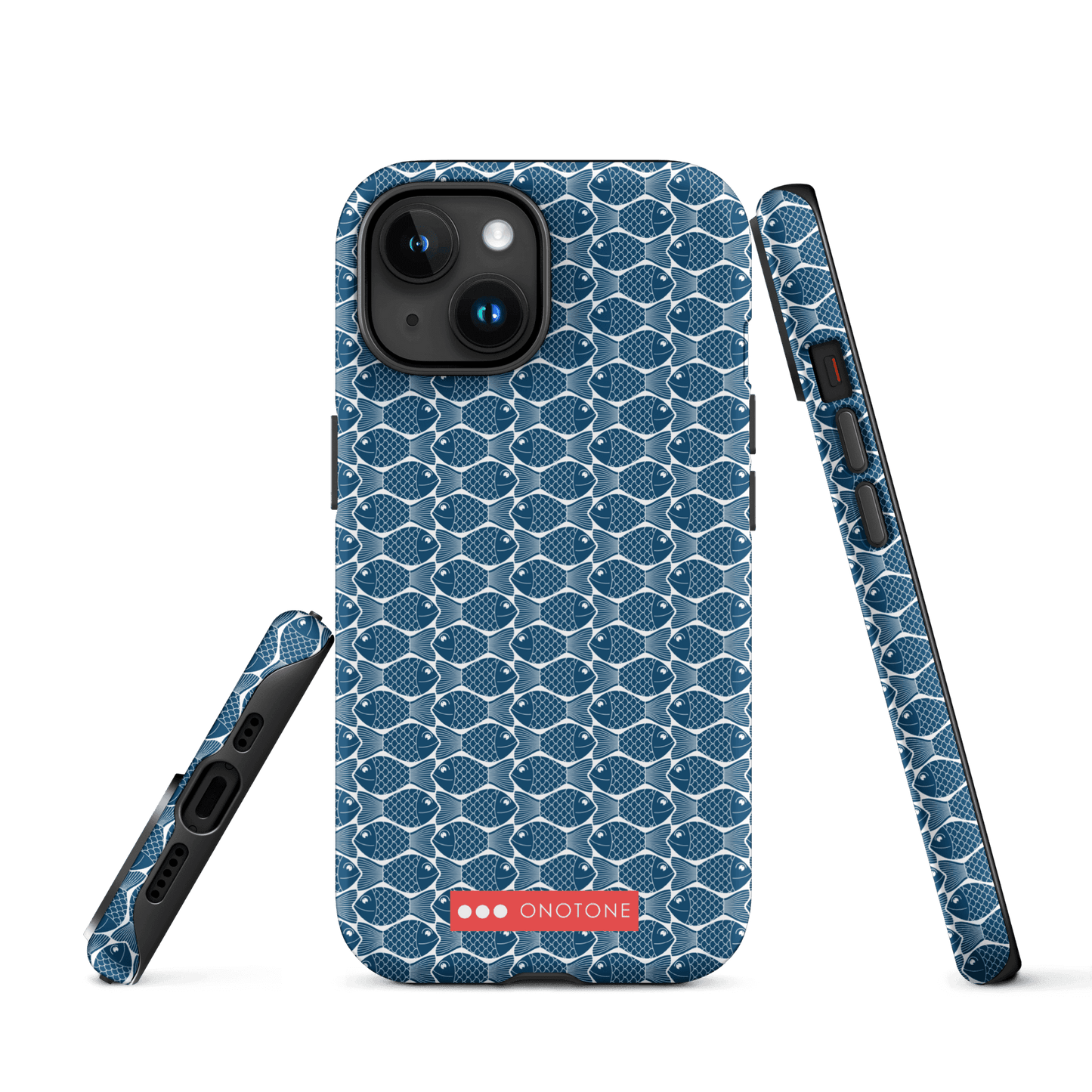 Japanese iPhone® Case with traditional Indigo fish patterns (IND-048)