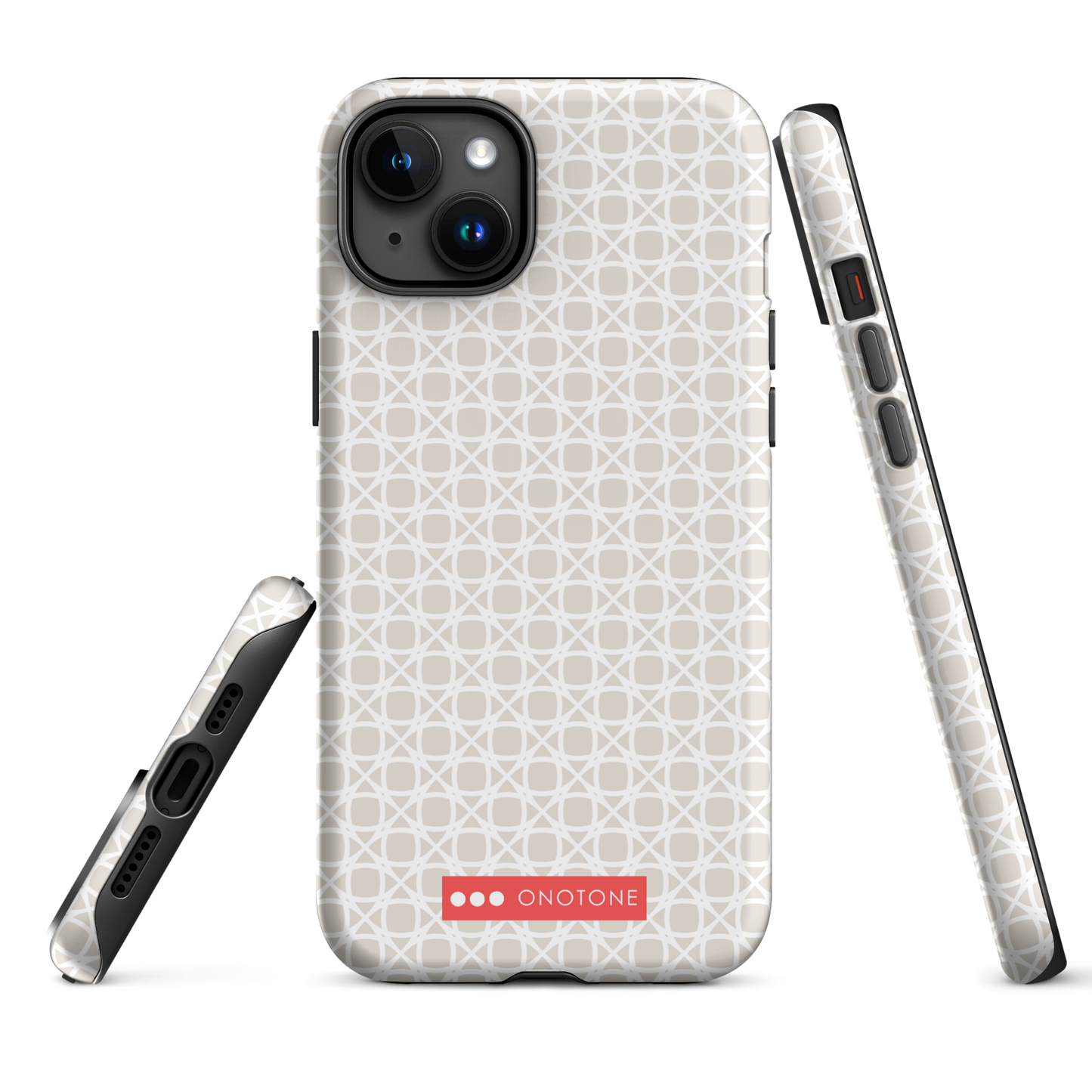 Japanese design indigo iPhone® Case with gray patterns