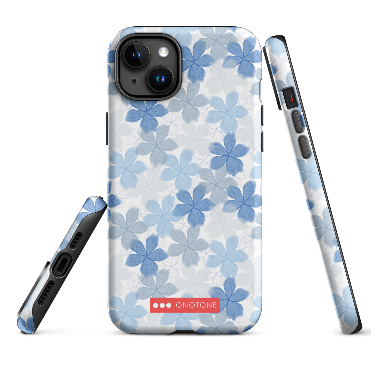 Japanese design indigo iPhone® Case with floral patterns
