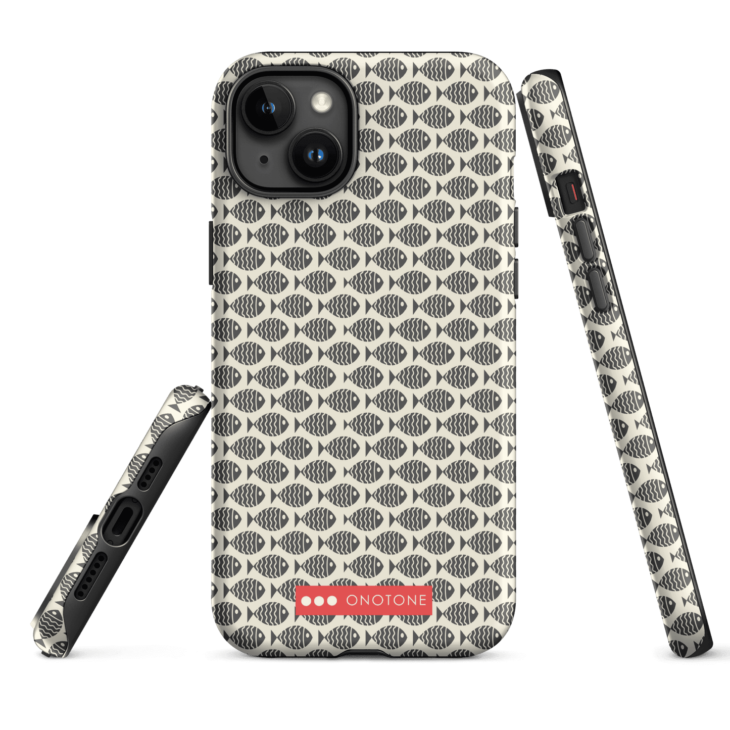 Japanese design indigo iPhone® Case with fish patterns (IND-022)