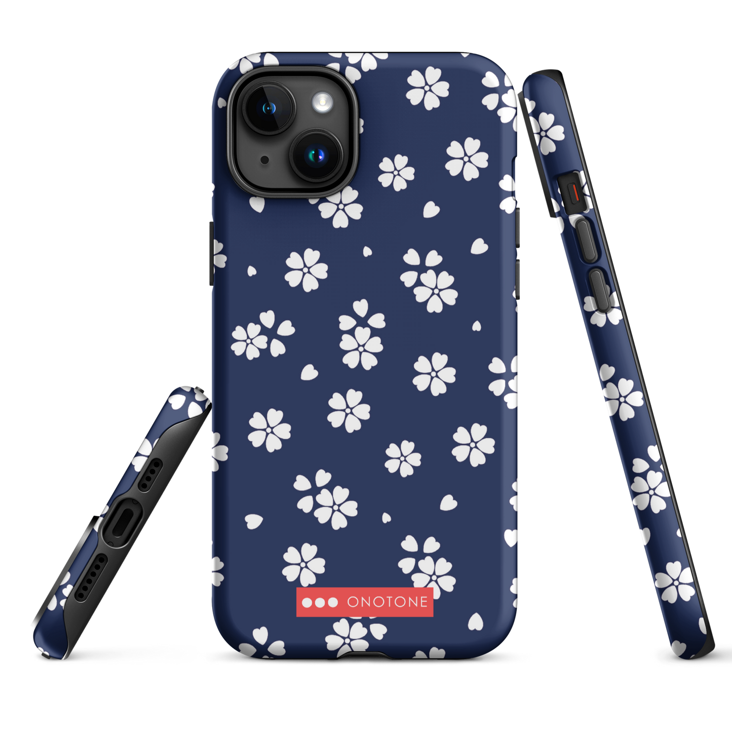 Japanese design indigo iPhone® Case with blue sakura patterns
