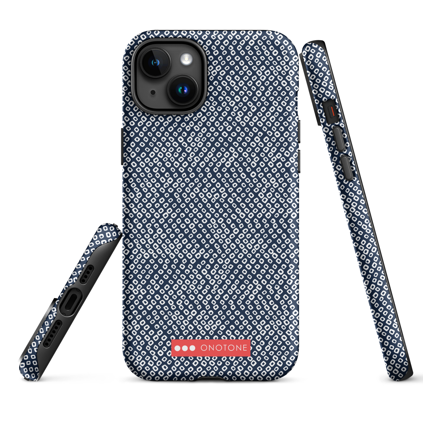 Japanese design indigo iPhone® Case with dotted patterns