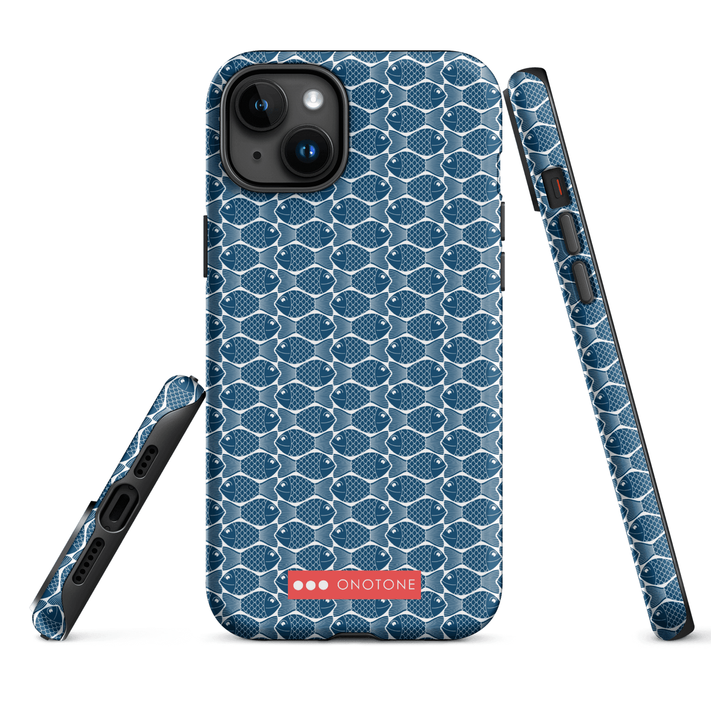 Japanese iPhone® Case with traditional Indigo fish patterns (IND-048)