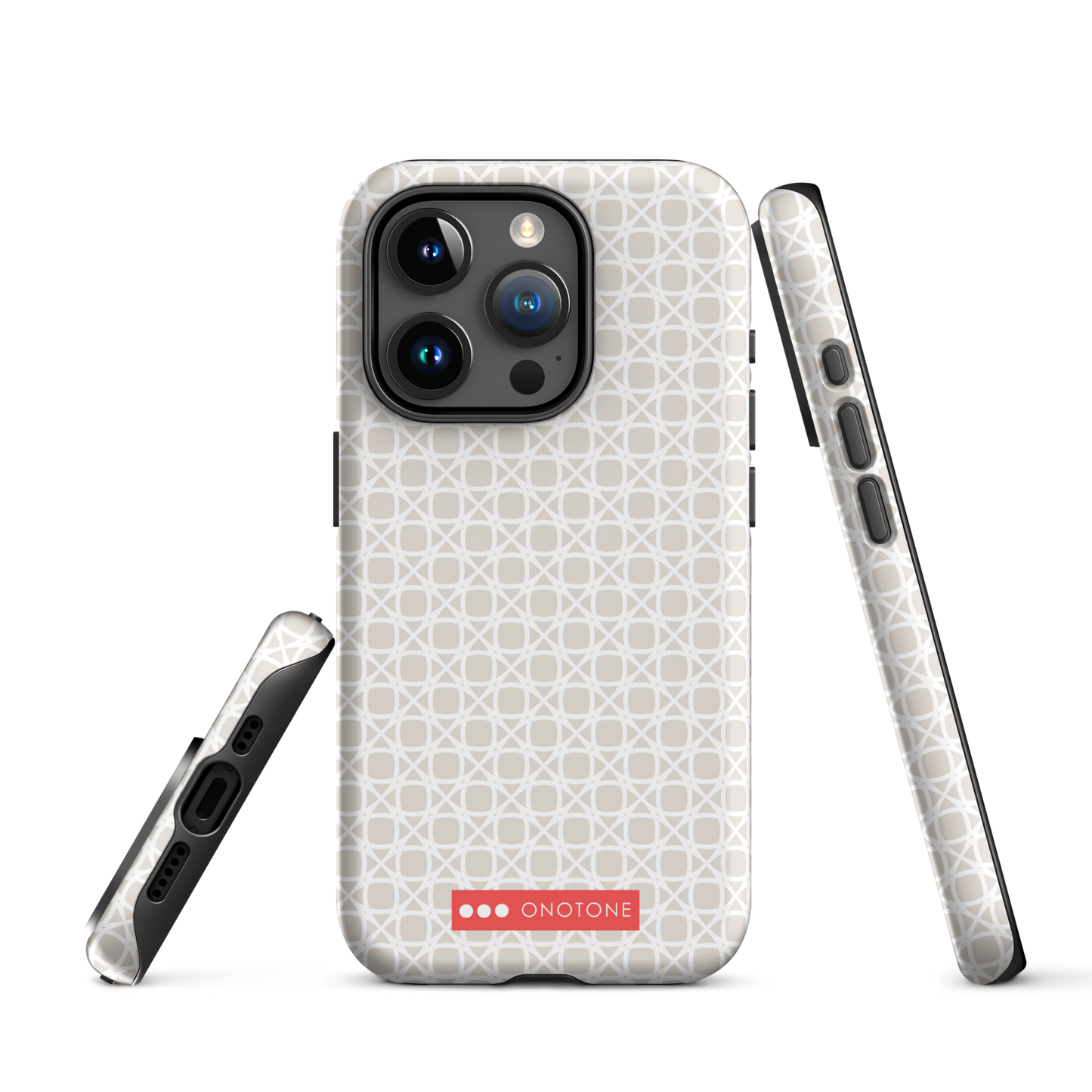 Japanese design indigo iPhone® Case with gray patterns