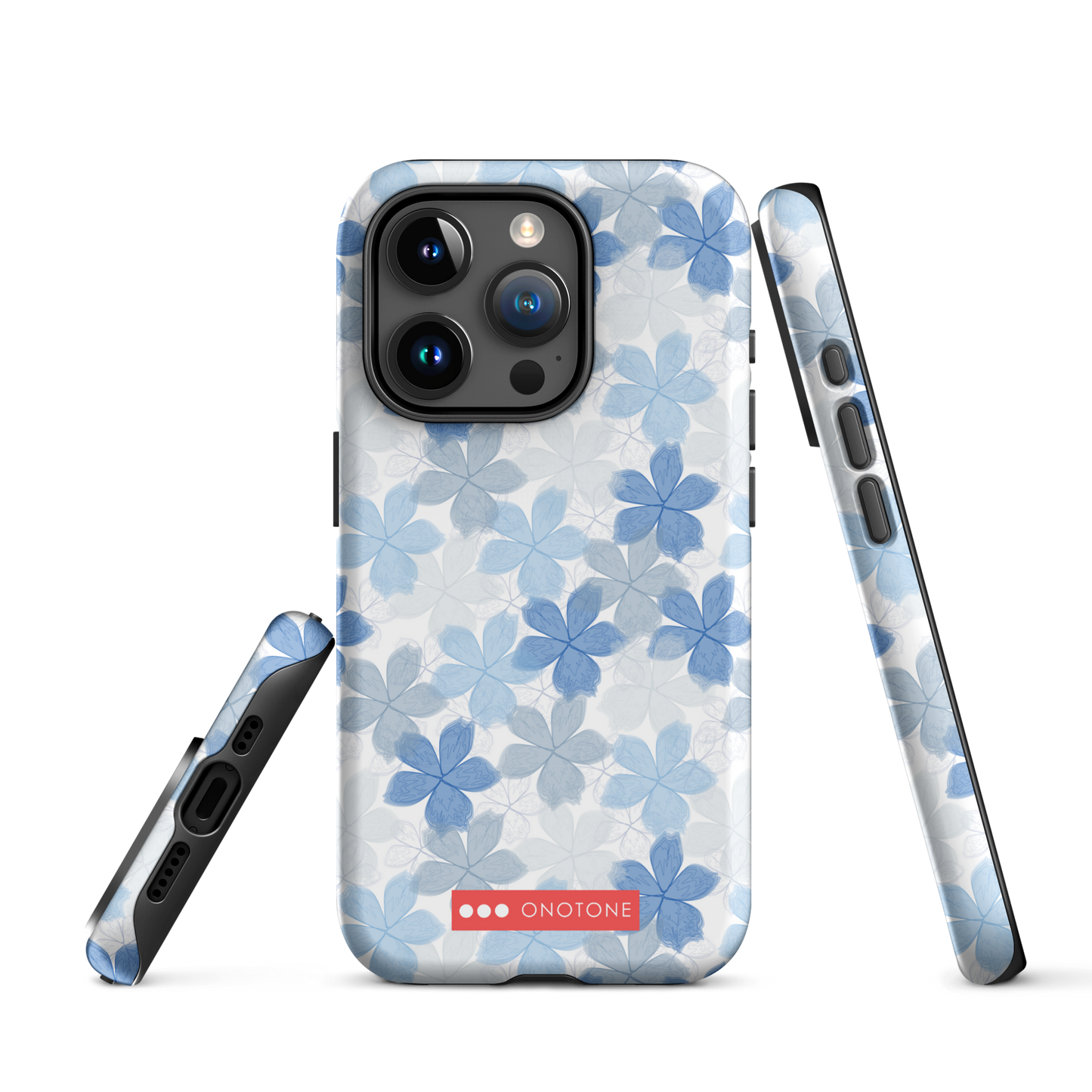 Japanese design indigo iPhone® Case with floral patterns