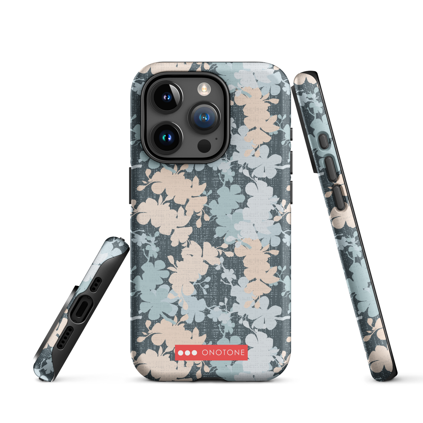 Japanese design indigo iPhone® Case with sakura flower patterns