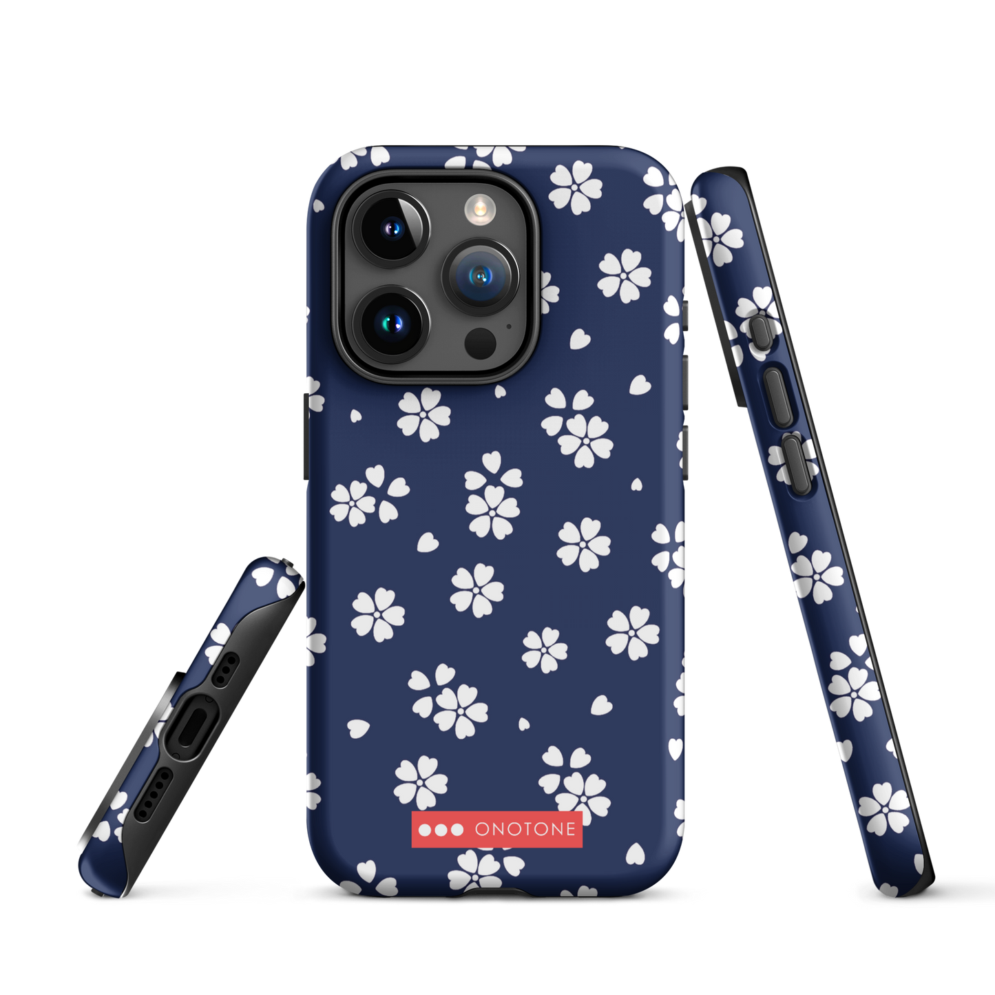 Japanese design indigo iPhone® Case with blue sakura patterns