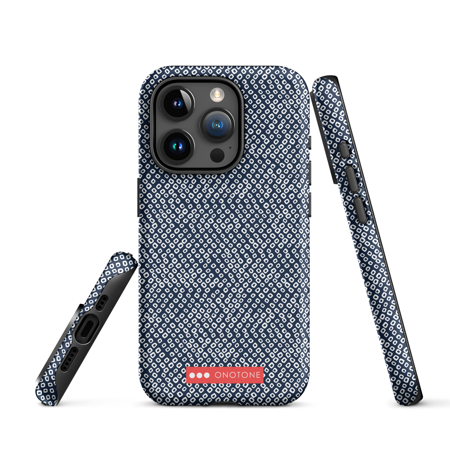 Japanese design indigo iPhone® Case with dotted patterns